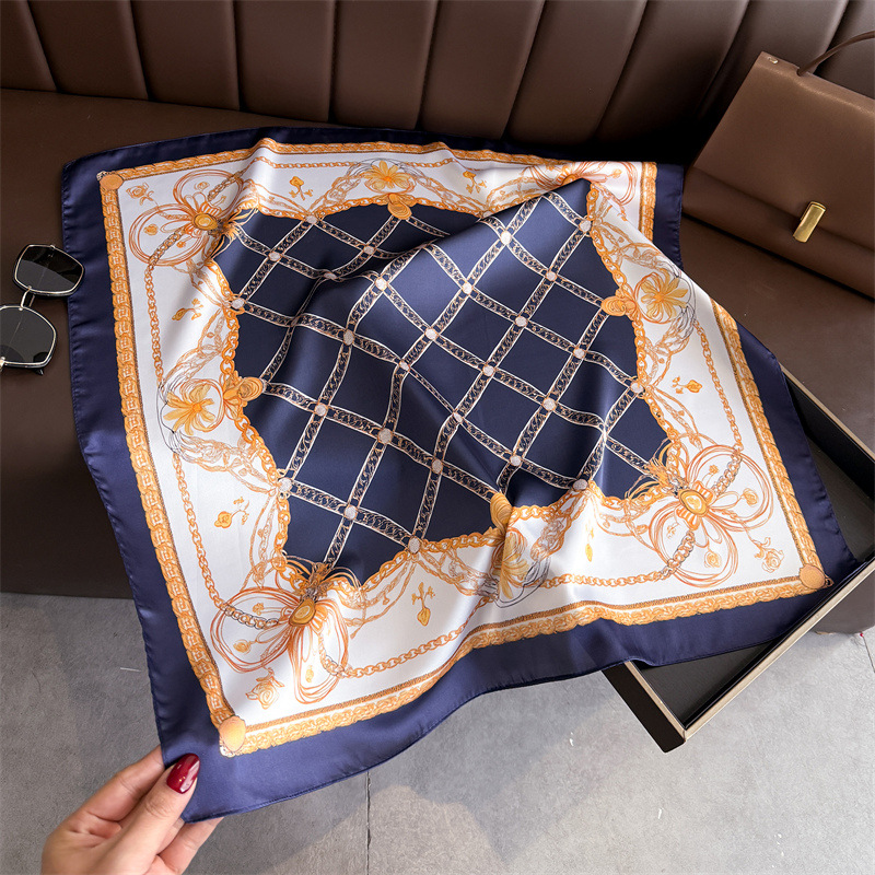 Blue Classic Chain Print Squar - Silk Scarf Square review and price