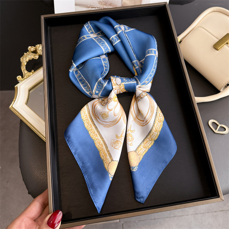 Blue Classic Chain Print Squar - Silk Scarf Square review and price